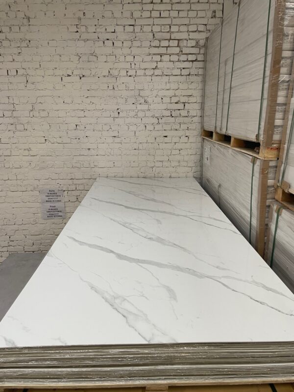 Kunststof PVC Wandpaneel Gloss Marmer Wit/Zwart 8230 2800MM x 1200MM - 3MM